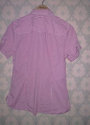 Женская рубашка в клетку розовая tommy hilfiger3 фото