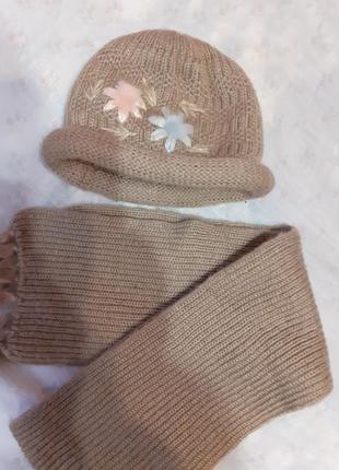 Комплект шапочка и шарфик2 фото