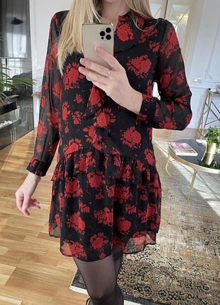 Плаття zara з рюшів в квіти 5