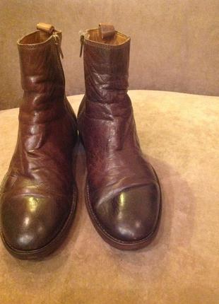 Кожаные мужские сапоги (полусапоги) бренда zara, португалия, р. 39,5 (40)