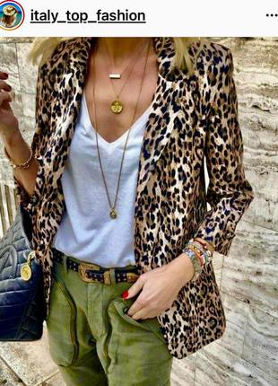 Жакет пиджак блейзер принт леопард