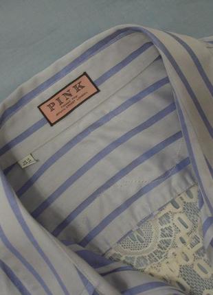 Рубашка блуза женская в полоску размер 46-48 / 14 тонкая кружево2 фото