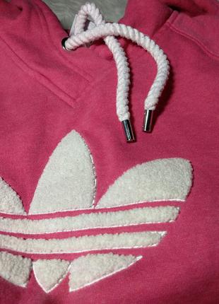 Розовый теплый балахон adidas3 фото
