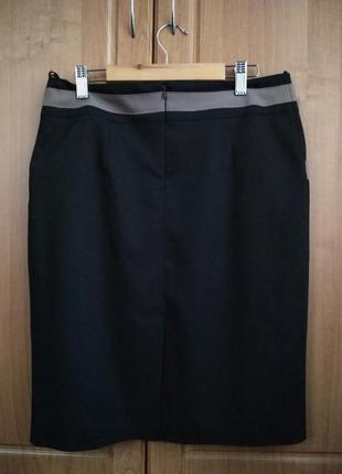 Черная юбка со вставками2 фото