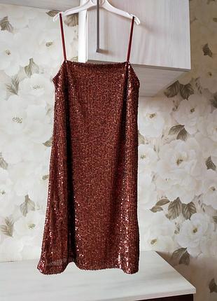 Платье мини паетки s zara