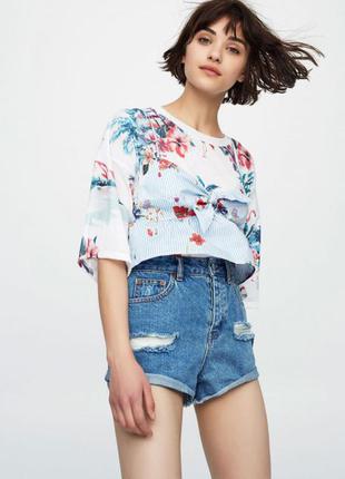 Шорты джинсовые короткие pull & bear2 фото