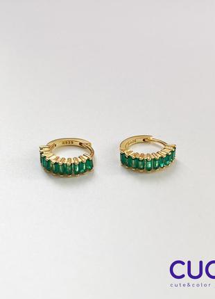 Маленькие серебряные серьги с золотым покрытием