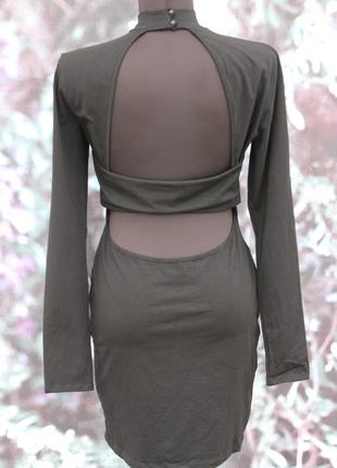 Чорна сукня з довгим рукавом відкрита спина asos4 фото