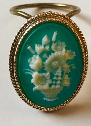 Эксклюзивная редкая винтажная брошка для платка ручная работа