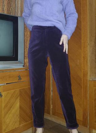 Брендовые велюровые бархатные брюки лиловые ossie clark london1 фото