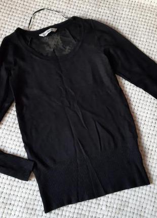 Черная кофта джемпер свитер ажурная спинка clockhouse c&a s1 фото