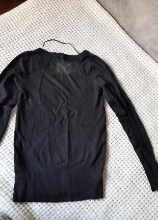 Черная кофта джемпер свитер ажурная спинка clockhouse c&a s6 фото
