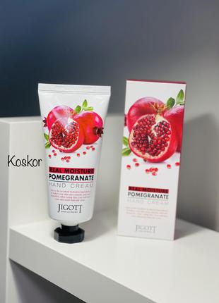 Крем для рук с экстрактом граната jigott real moisture pomegranate hand cream2 фото