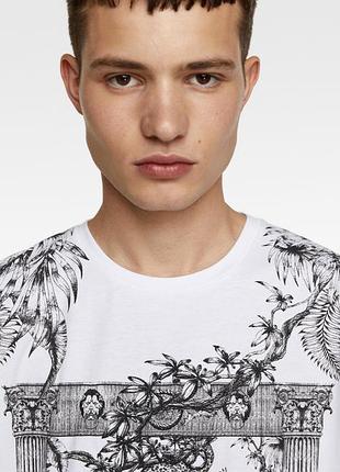 Zara man футболка с вышивкой принятого