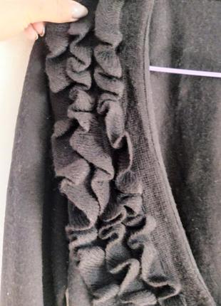 Красивый свитер на пуговицах с воротником из рюшек, облегающий по фигуре, шерсть/ акрил2 фото