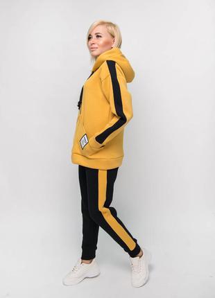 Спортивный костюм женский с начесом горчица2 фото