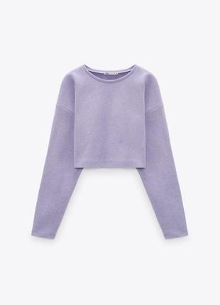 Кроп свитер оверсайз zara