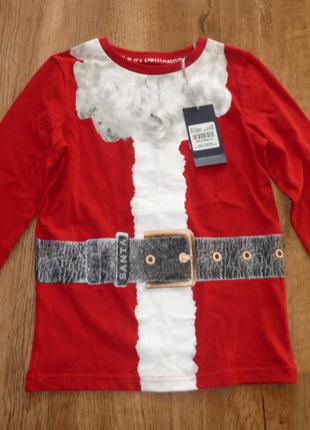 Tu новый рождественский реглан, костюм санты на 7 лет рост 122 см3 фото