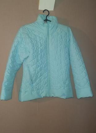 Яскрава блакитна демисезоная куртка adidas