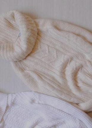 Ідеальний молочний светр з косами і об'ємним горлом5 фото