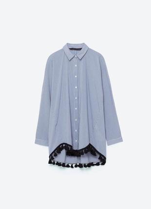 Платье рубашка zara с бахрамой
