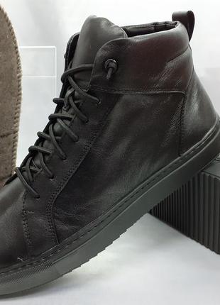 Комфортные кожаные зимние ботинки под кеды на молнии rondo 40-45р.6 фото