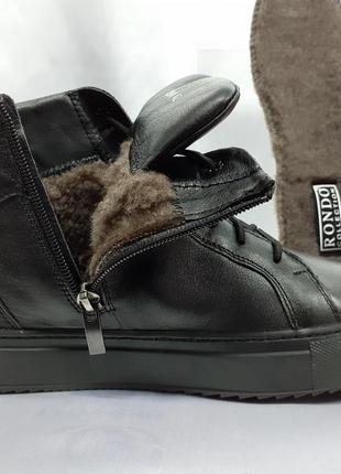 Комфортные кожаные зимние ботинки под кеды на молнии rondo 40-45р.3 фото