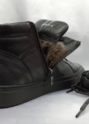 Комфортные кожаные зимние ботинки под кеды на молнии rondo 40-45р.7 фото