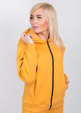 Спортивний костюм теплий жіночий гірчиця4 фото