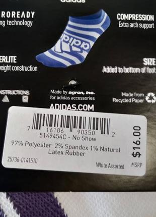 Шкарпетки для тренувань і інтенсивних рухів упаковка 6 пар оригінал adidas superlite badge of sport ii no show вологовбирна пряжа6 фото