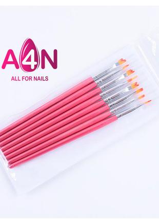 Набор из 8 кистей для омбре и градиента ногтей - дизайнерские кисточки для рисования и декора