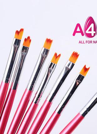 Набор из 8 кистей для омбре и градиента ногтей - дизайнерские кисточки для рисования и декора