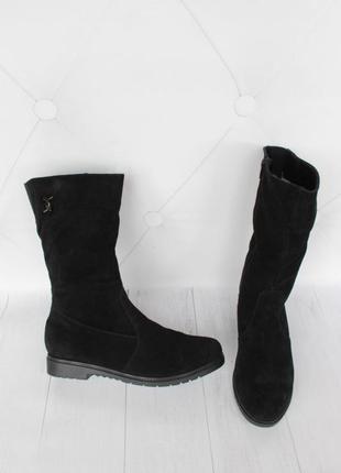Зимние кожаные, натуральные замшевые ботинки, полусапожки, сапожки 40 размера1 фото