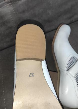 37-38р кожа  новые италия  кожаные  белые ботинки5 фото