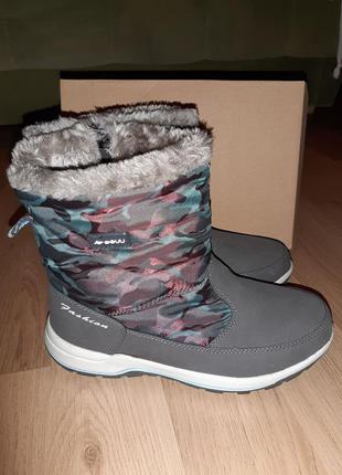 Дутики сапоги зимние 37р женские winter star серые с синим