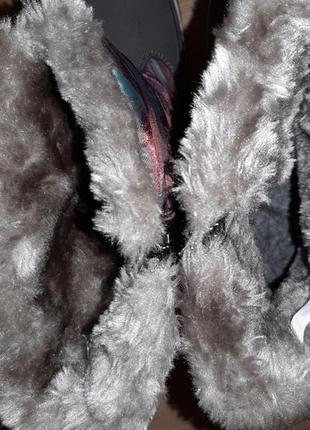 Дутики чоботи зимові жіночі winter star сірі з синім2 фото