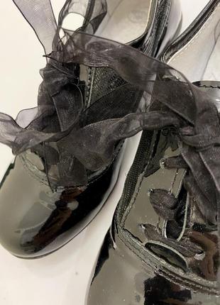 Чёрные туфли - ботильоны из натуральной  кожи ren but 29 ( 19cm) в идеале6 фото