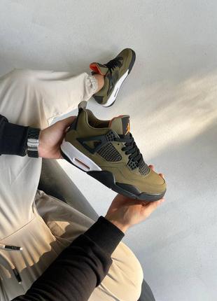 ✴️nike air jordan 4 khaki🍁мужские кроссовки найк джордан 4 весна-осень, джорданы мужские