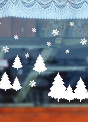 Наклейки на вікна новорічні "ялинки" - розмір наклейки 35*25 см, можна розподіляти за бажанням2 фото