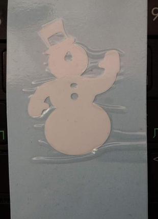 Наклейка новогодняя виниловая "снеговик" - размер стикера 3,5*4,5см