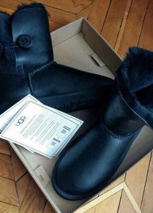 Бесплатная доставка! ugg bailey button metallic black. угги с пропиткой!2 фото