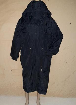 Пальто-плащ унисекс темно-синее (срочно)