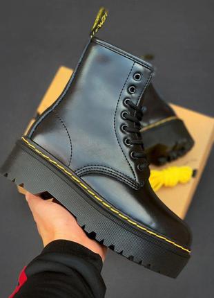 Сапоги на платформе, чоботи dr. martens 1460 bex black1 фото