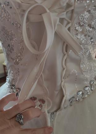 Свадебное платье 46-48р. белое, пышное, длинное.9 фото