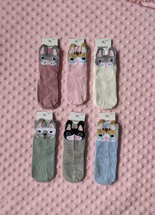 Новий набір бавовняних шкарпеток на 3-4, 7-8 років