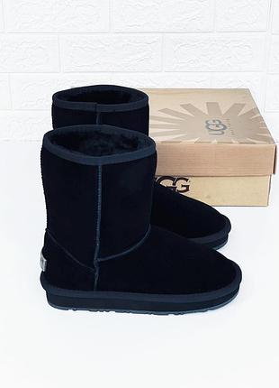 Ugg замш угги замшевые зимние высокие со значком ugg уггі замшеві