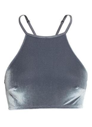 Бархатный топ бралет с кружевной спинкой 80-85в/с