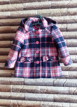 Шерстяне стильне пальтішко на 1-2 роки