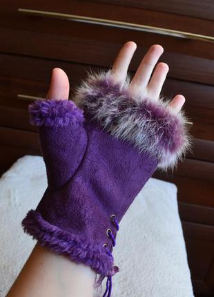 Красивые перчатки варежки без пальцев