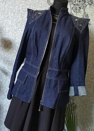 Піджак джинсовий з темного деніму